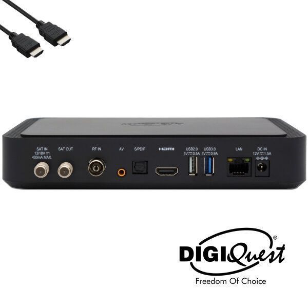 TiVuSat 4K Karte + DIGIQuest Q60 4K S2 + T2 Combo Receiver (Karte