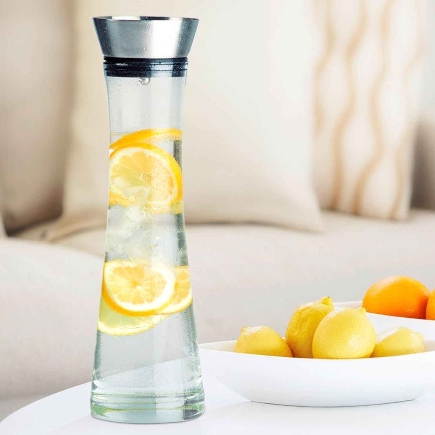 Buri Karaffe 1Liter Glaskaraffe Wasserkaraffe Dekanter Glaskrug Wasserkrug Saftkrug