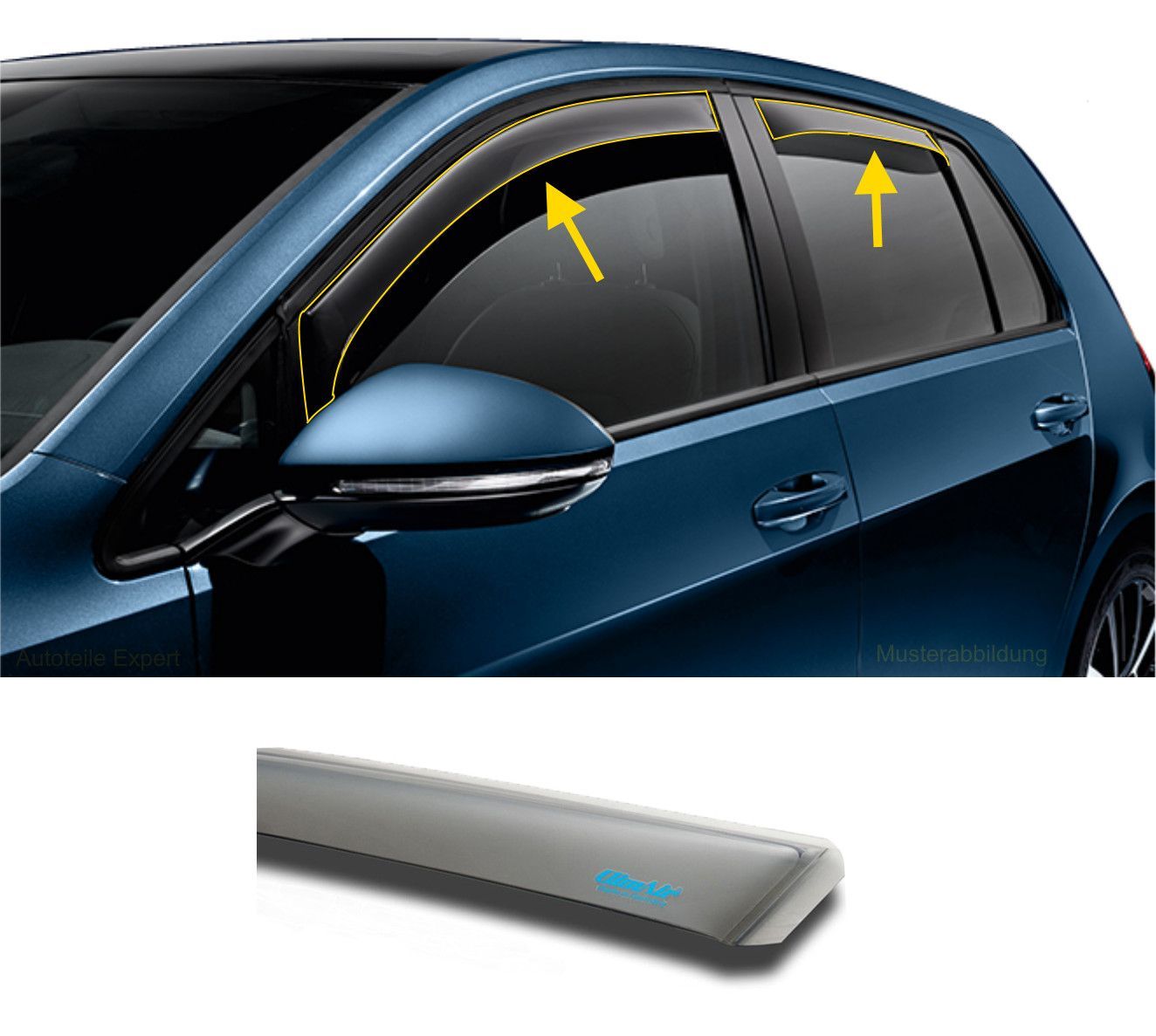 Windabweiser Volvo V70 (S/ P26) 02/2000-08/2007 vorne und hinten inkl ABE (rauchgrau)