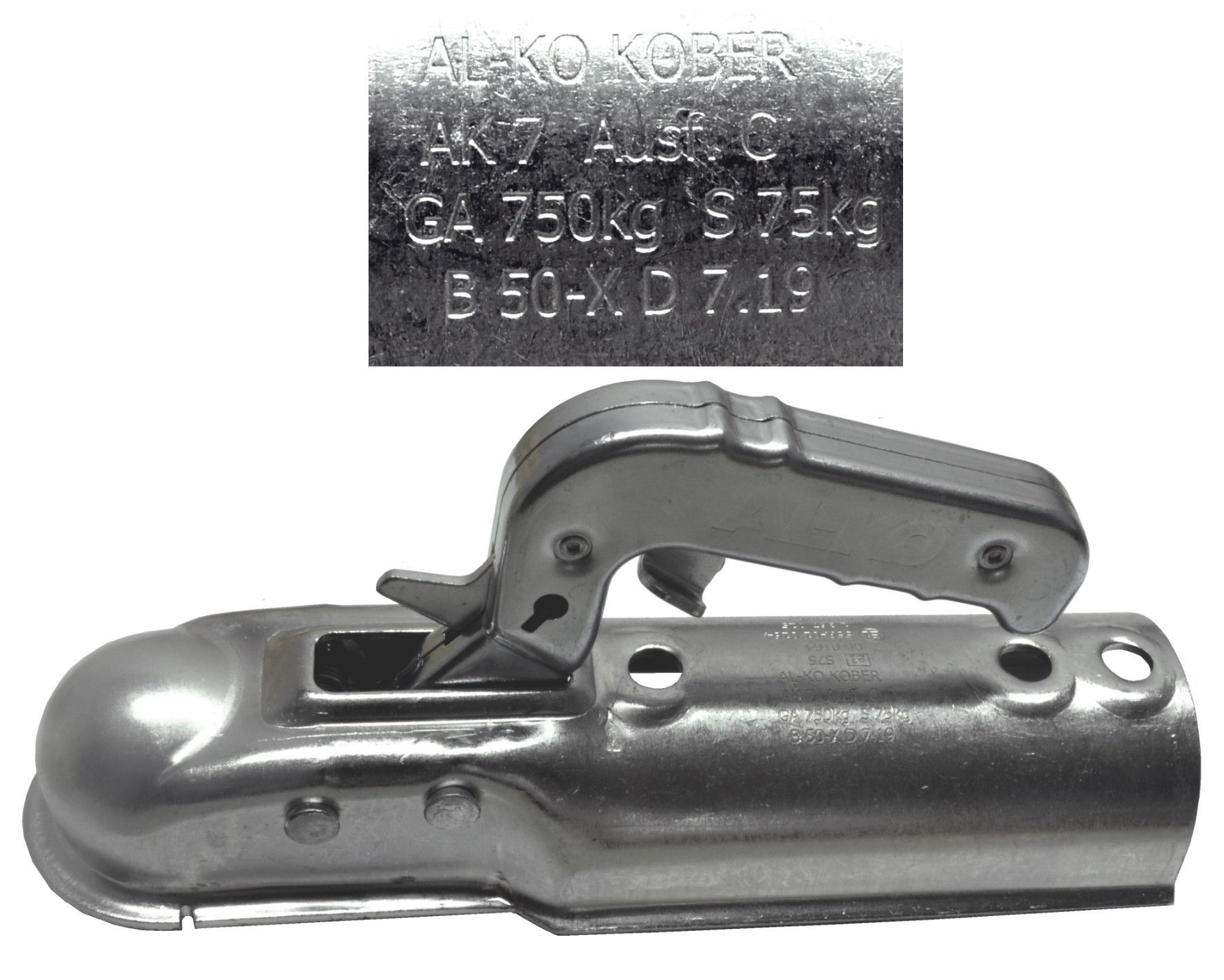 ALKO Kugelkupplung AK 7 Plus F AK7-F Rund 50mm Rohr 750kg AL-KO Zugmaul Kupplung