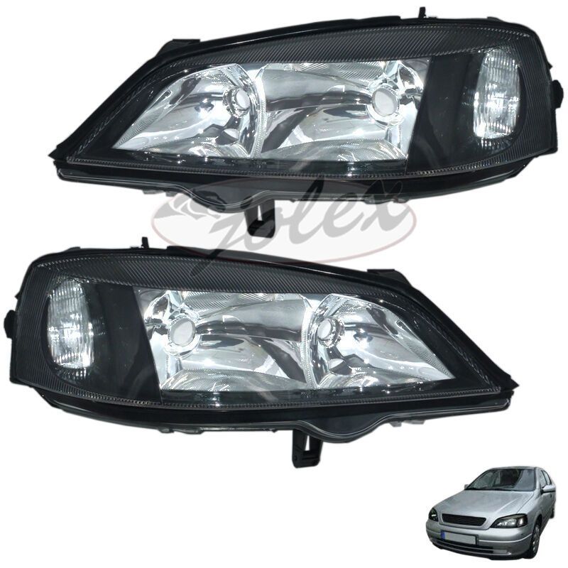 Scheinwerfer Klarglas schwarz rechts + links Set Satz Paar Opel Astra G Coupe NEU