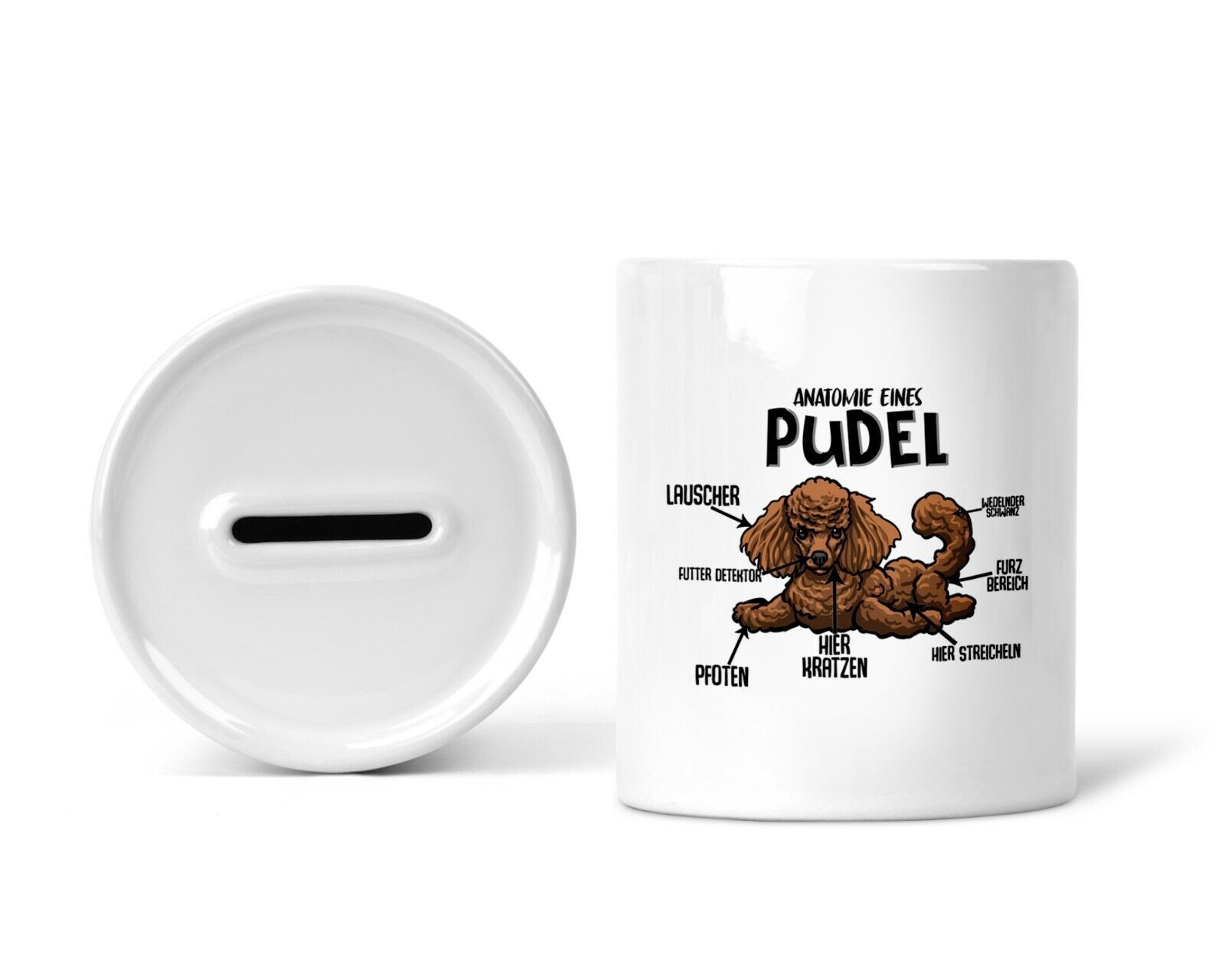 Sparschwein Spardose Sparbüchse Pudel Hund Hundebesitzer Geschenk