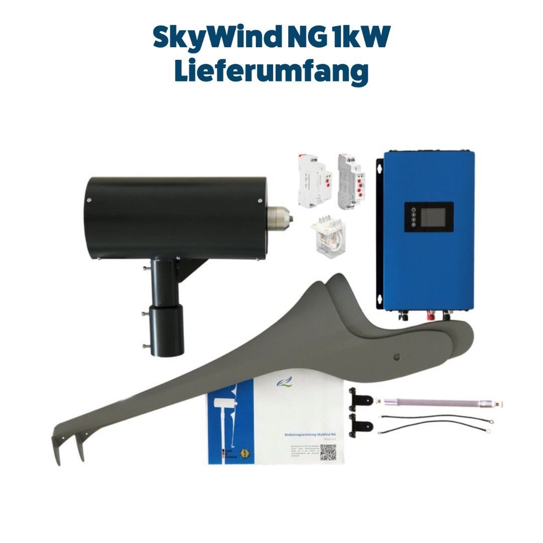 SkyWind 1.000W 230/110V Windkraftanlage, Windturbine, Windrad mit