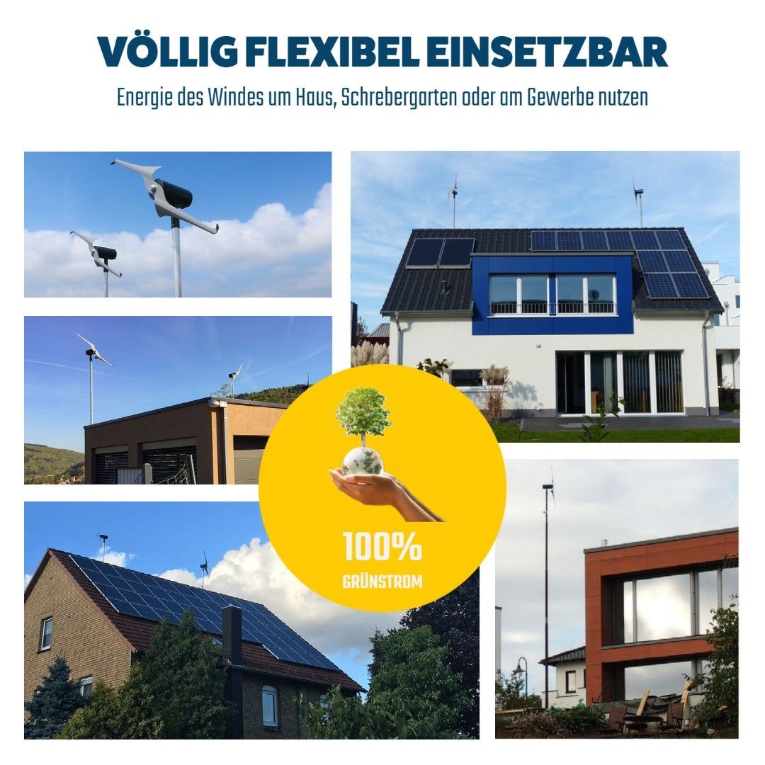 SkyWind 1.000W 230/110V Windkraftanlage, Windturbine, Windrad mit
