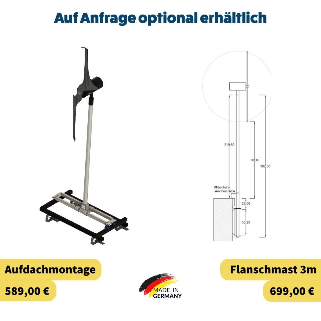 SkyWind 1.000W 230/110V Windkraftanlage, Windturbine, Windrad mit