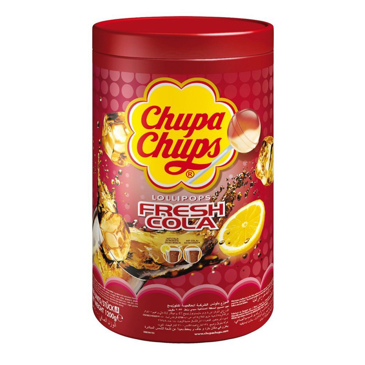 Chupa Chups Lutscher mit Cola und Cola Zitronengeschmack 1200g