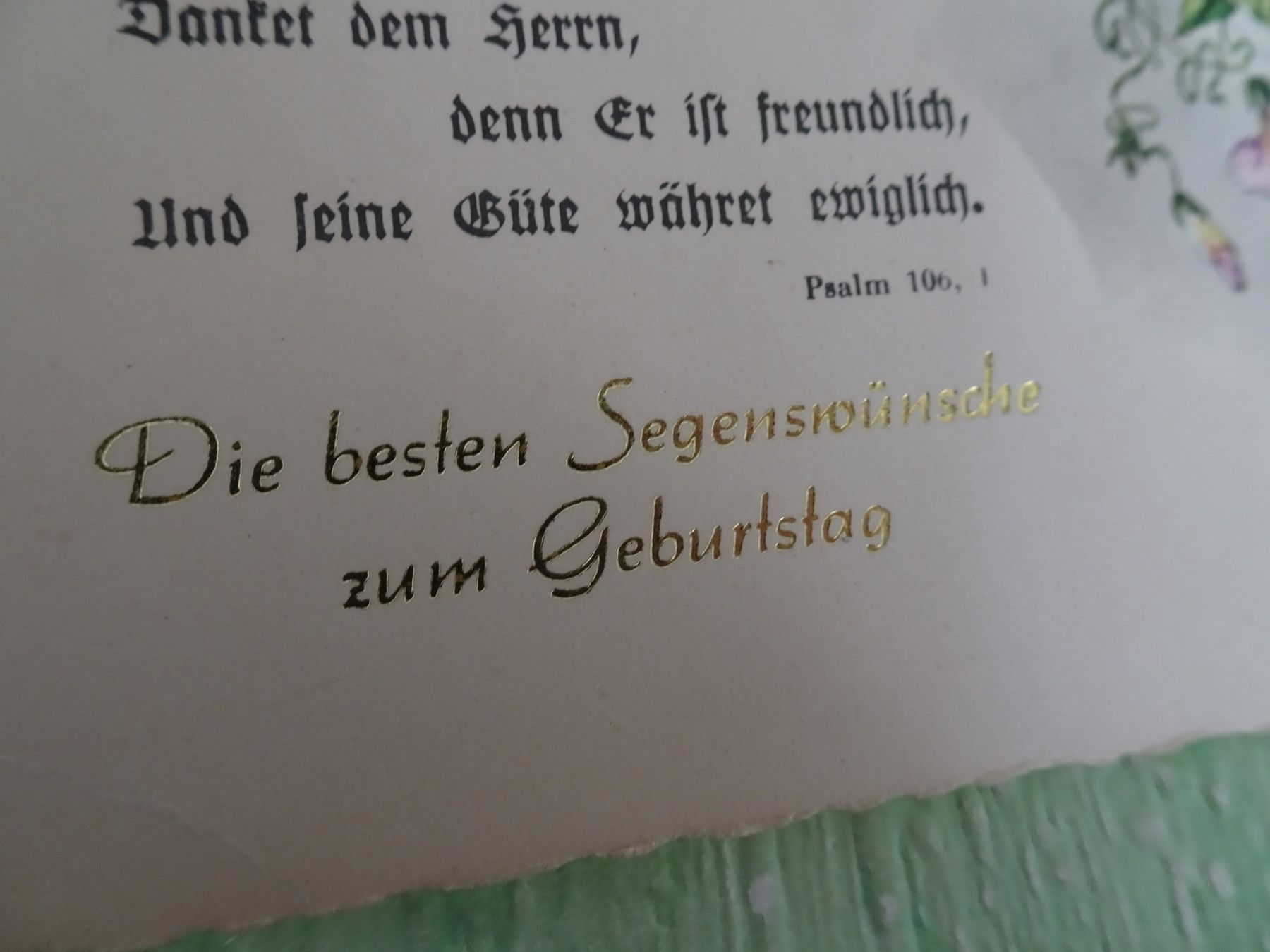 alte Postkarten AK SV 2747 Segenswünsche zum Geburtstag Psalm 106