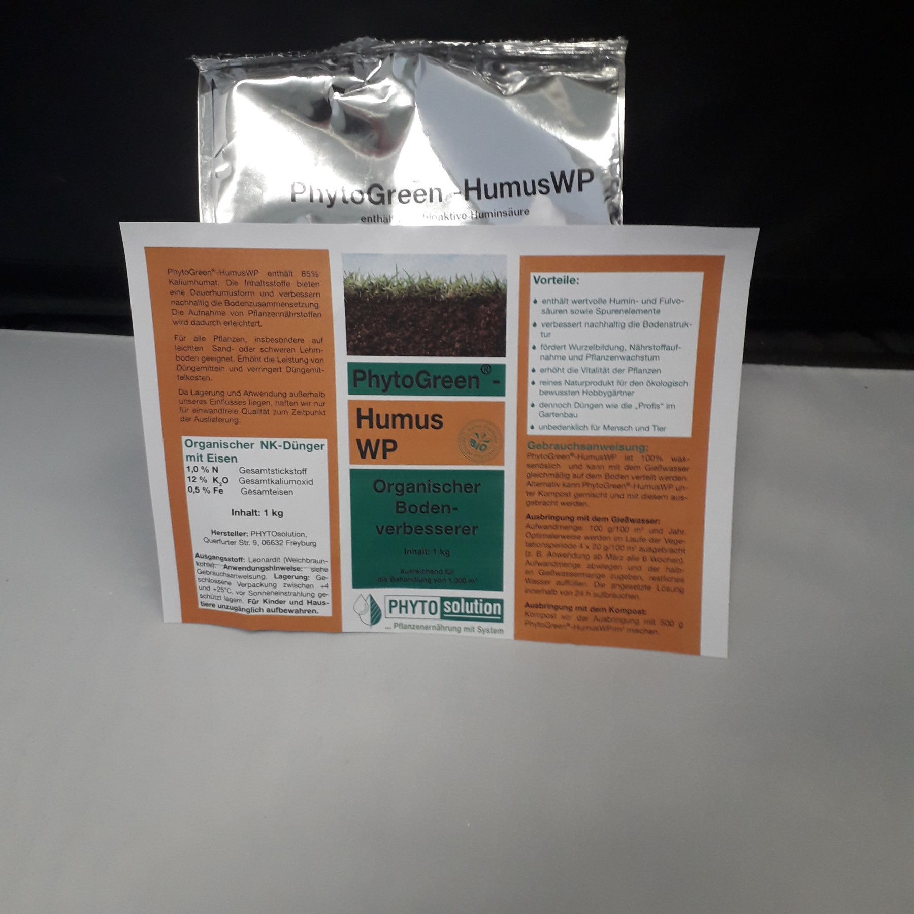 PHYTOGreen HumusWP Huminsäure Boden & Pflanzenhilfsstoff 1 kg