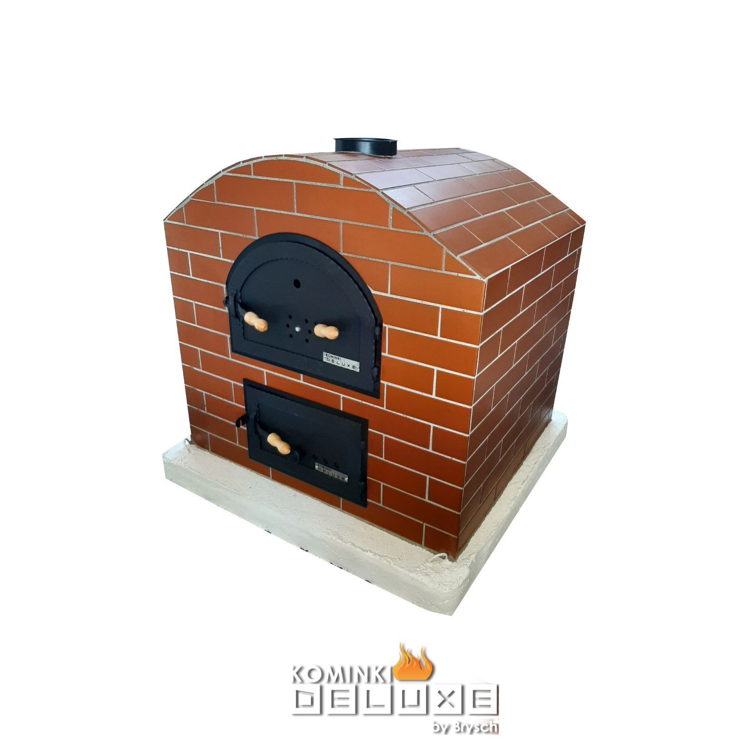 Holzbackofen Pizzaofen Indirekt befeuert fertig gemauert DUO 60x50