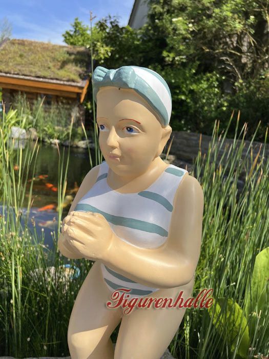 Schwimmerin Frau Bade Pool Gartenteich Figur Statue Skulptur Garten
