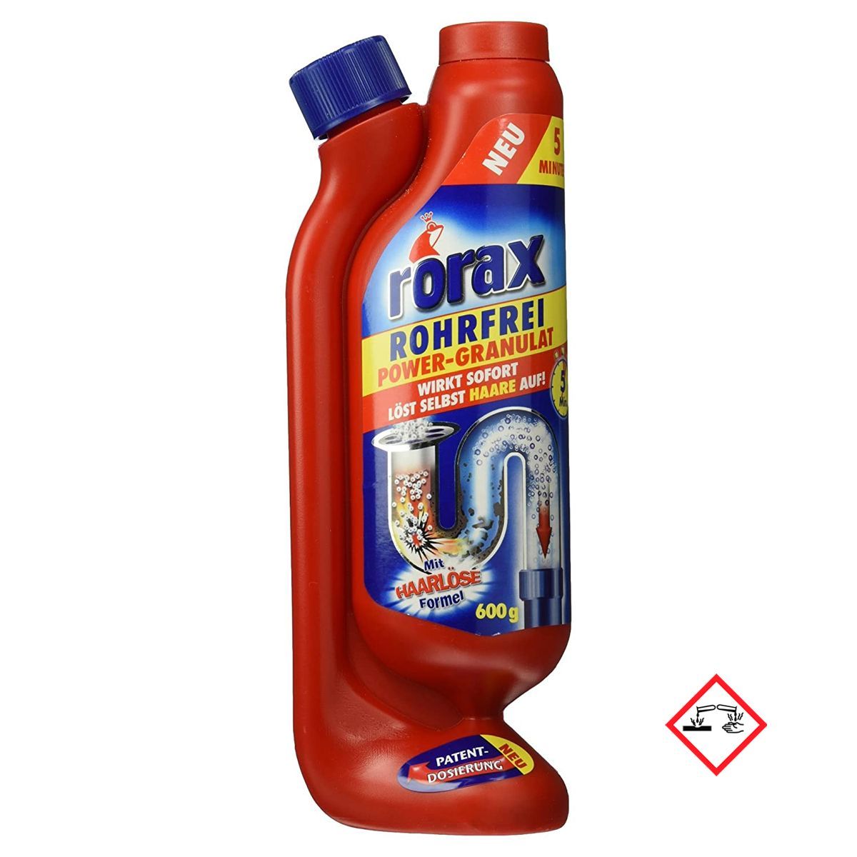 Werner & Mertz Gmbh Unisex Rorax Rohrfrei Power Granulat Dosierflasche Abflussreiniger 600G