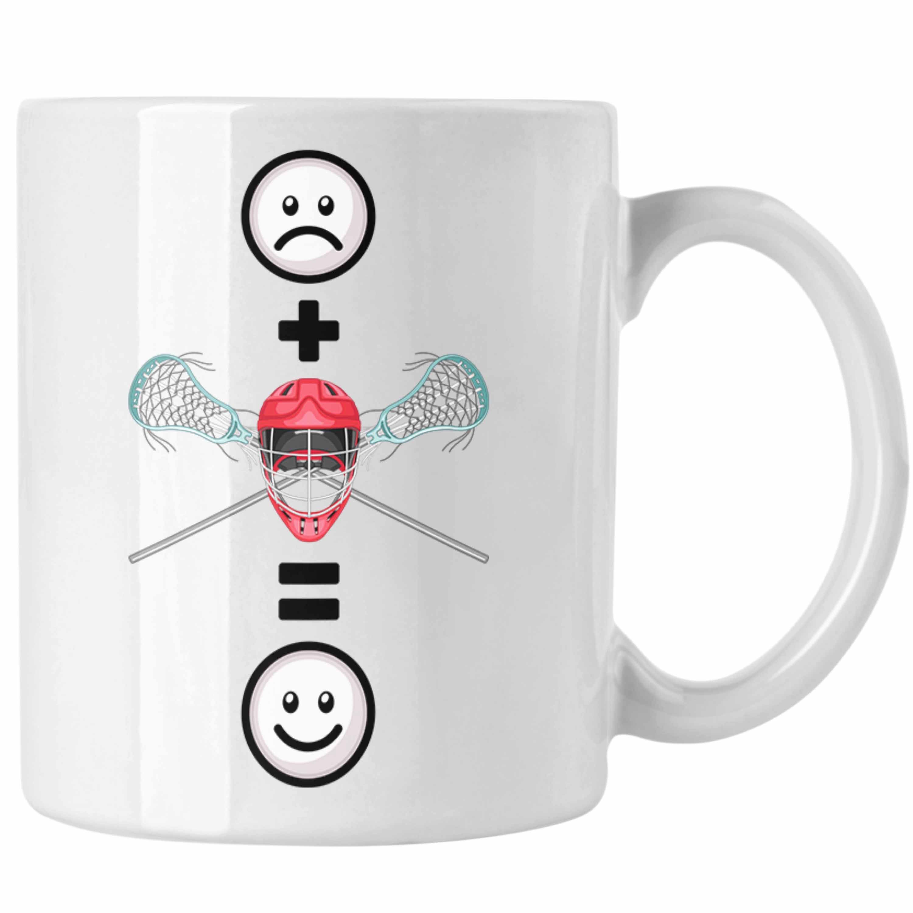 Lacrosse Tasse Geschenk fér Lacrosse-Spieler Lustige Geschenkidee :( + Lacrosse = :)