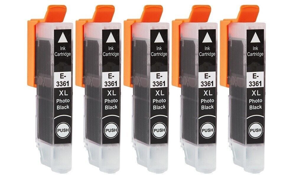 5 kompatible Druckerpatronen T33 XL photo-black für Epson XP-640 XP-645 XP-830
