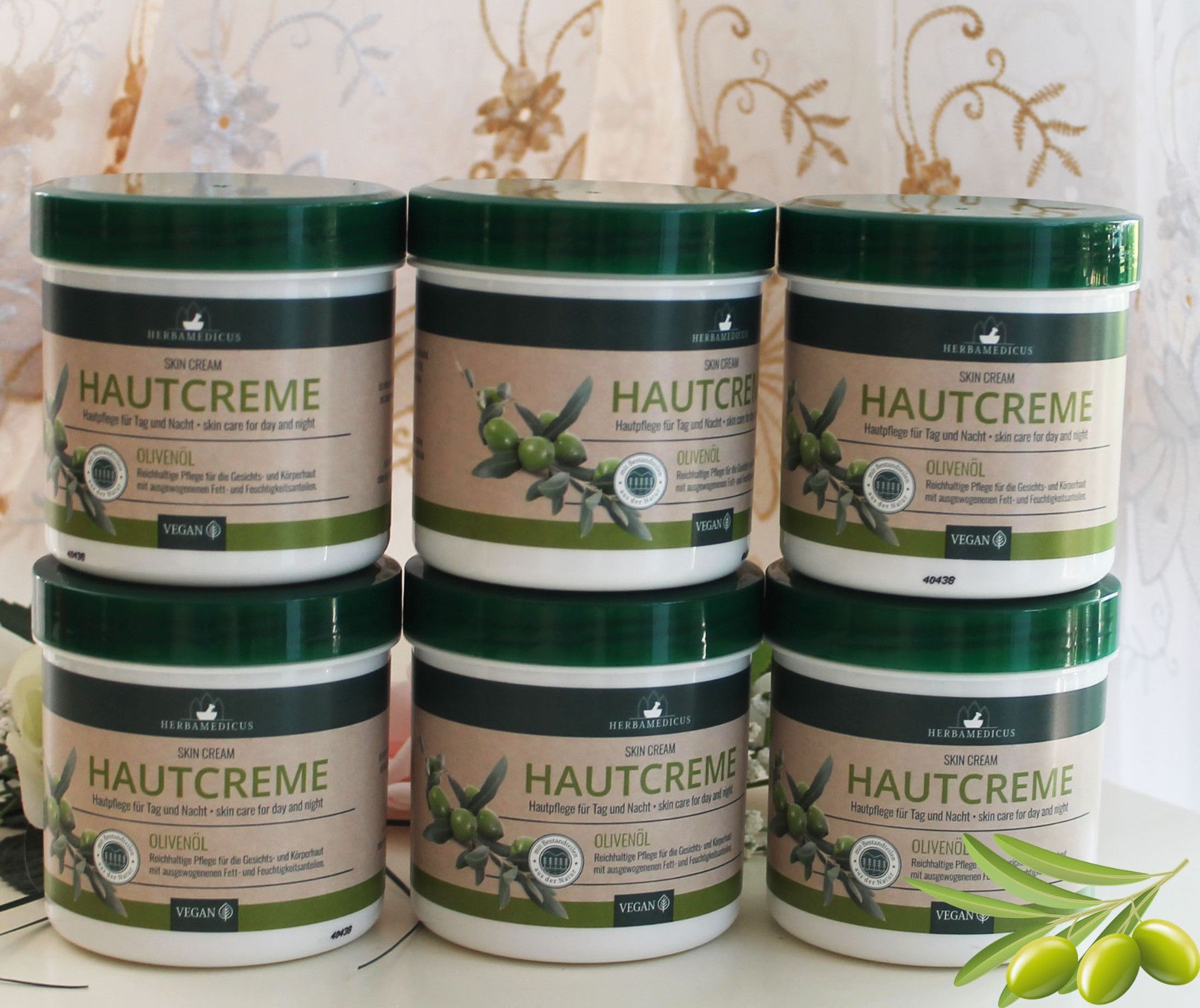 Schmees Gmbh 6X250ml Herbamedicus Gesicht Körper Creme Tag Nacht Olivenöl Hautpflege Vegan
