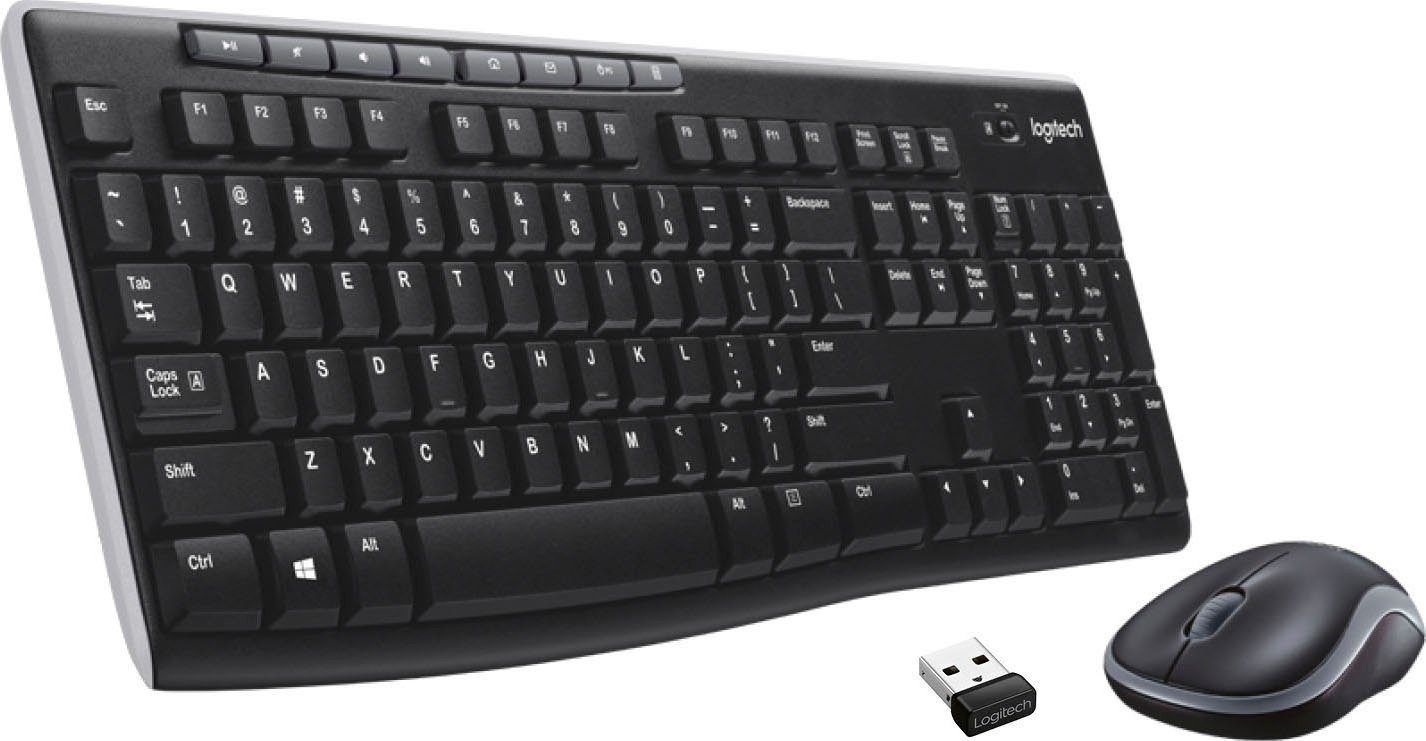 Logitech Schwarz Mk270 Kabelloses Tastatur-Maus-Set, 2.4 Ghz Wireless Verbindung Deutsches