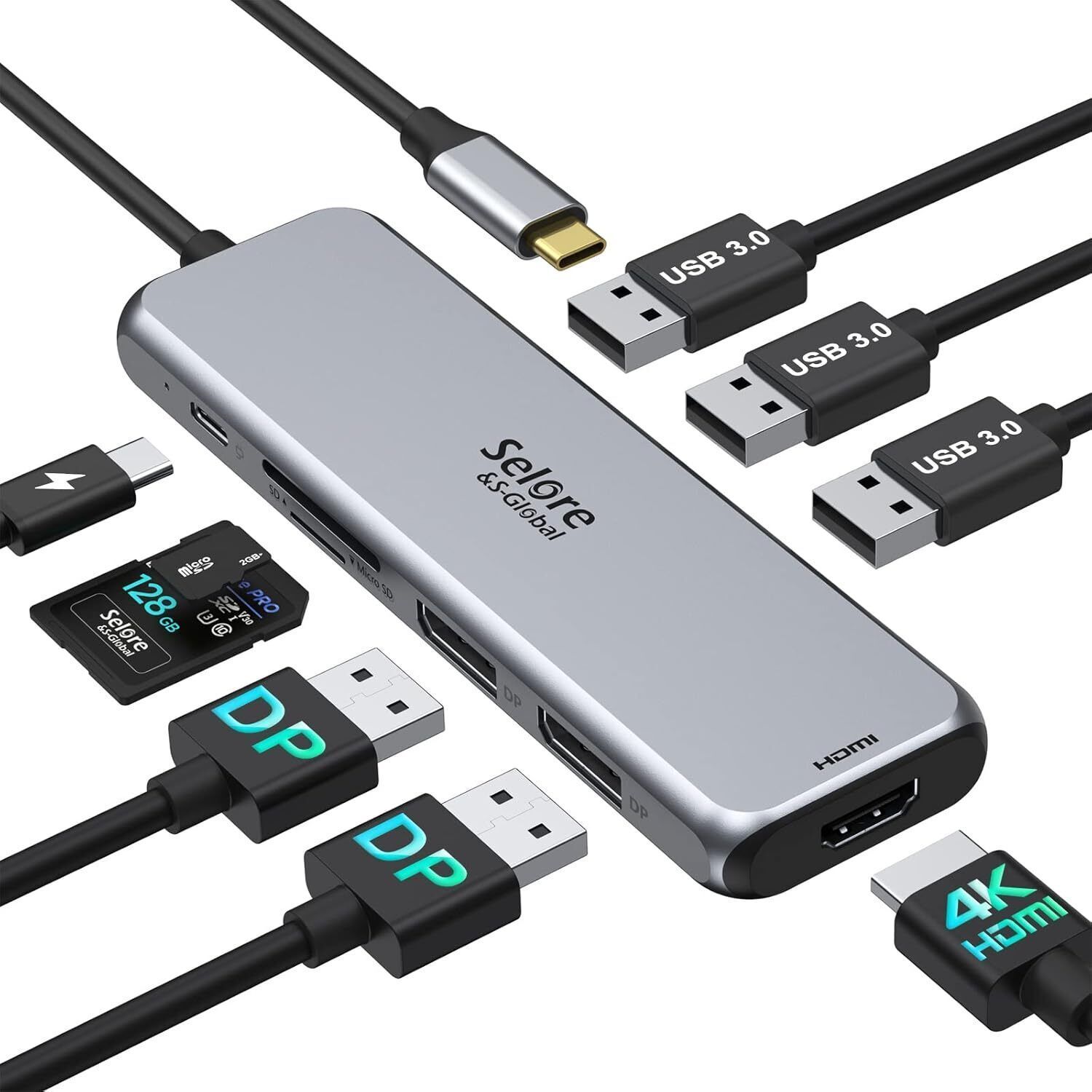 USB C Dual Displayport Docking Station 9 in 1 Laptop Docking Station Triplr