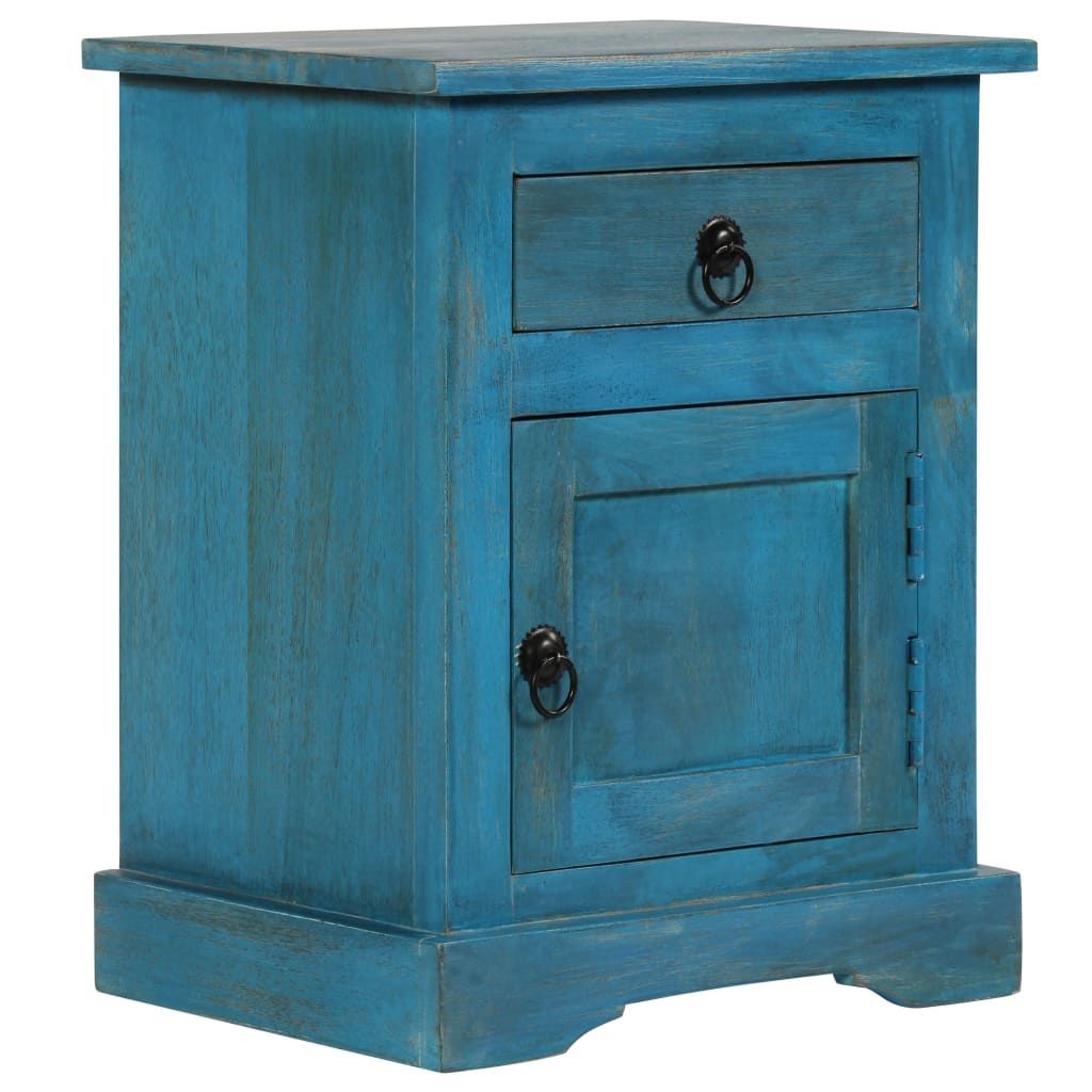 vidaXL Nachttisch Massivholz Mango 40x30x50 cm Blau