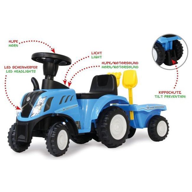 Jamara Unisex Kinder Blau Rutscher New Holland T7 Traktor