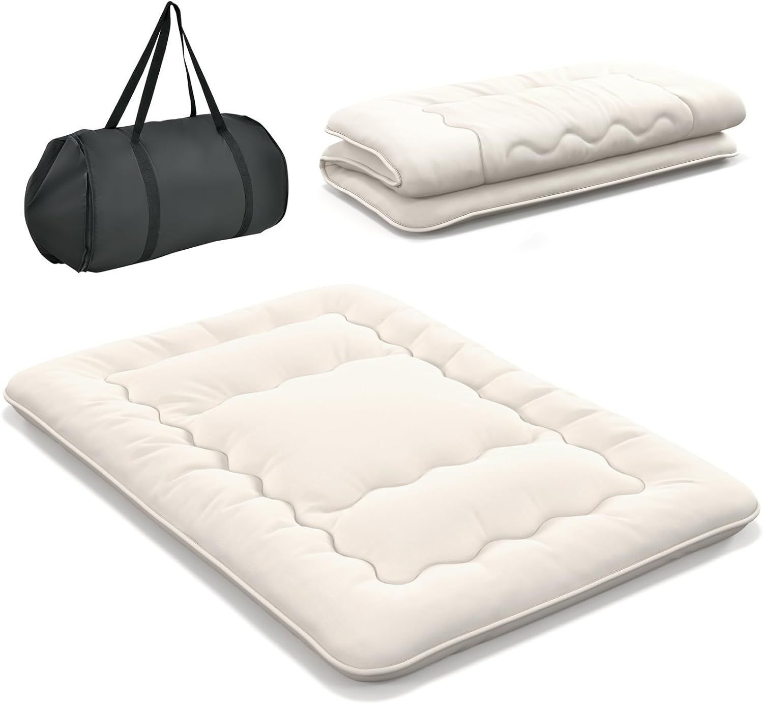 Costway Japanische Futon Matratze, Tatami-Matte, Bodenmatratze, Klappmatratze Mit Bezug