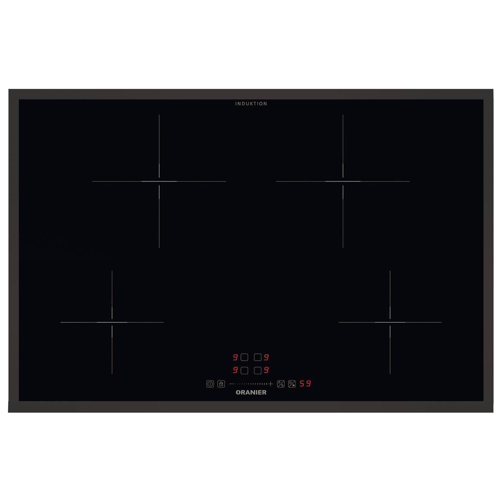 Oranier Schwarz Induktionskochfeld 80 Cm Autark Kfi380 4 Zonen Slider & Er Rahmen