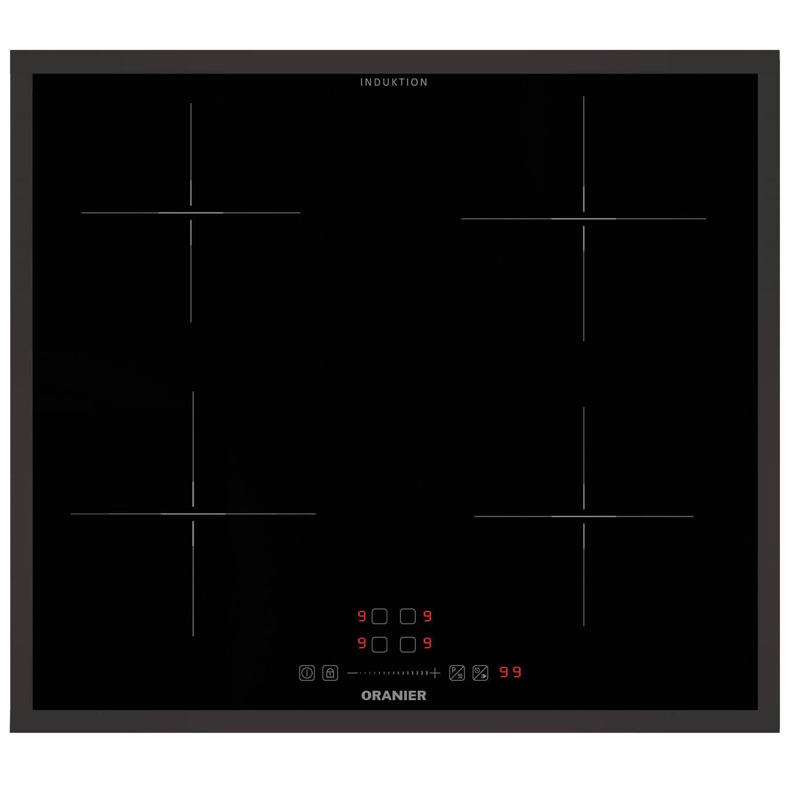 Oranier Schwarz Induktionskochfeld 60 Cm Autark Kfi360 4 Zonen Slider & Er Rahmen
