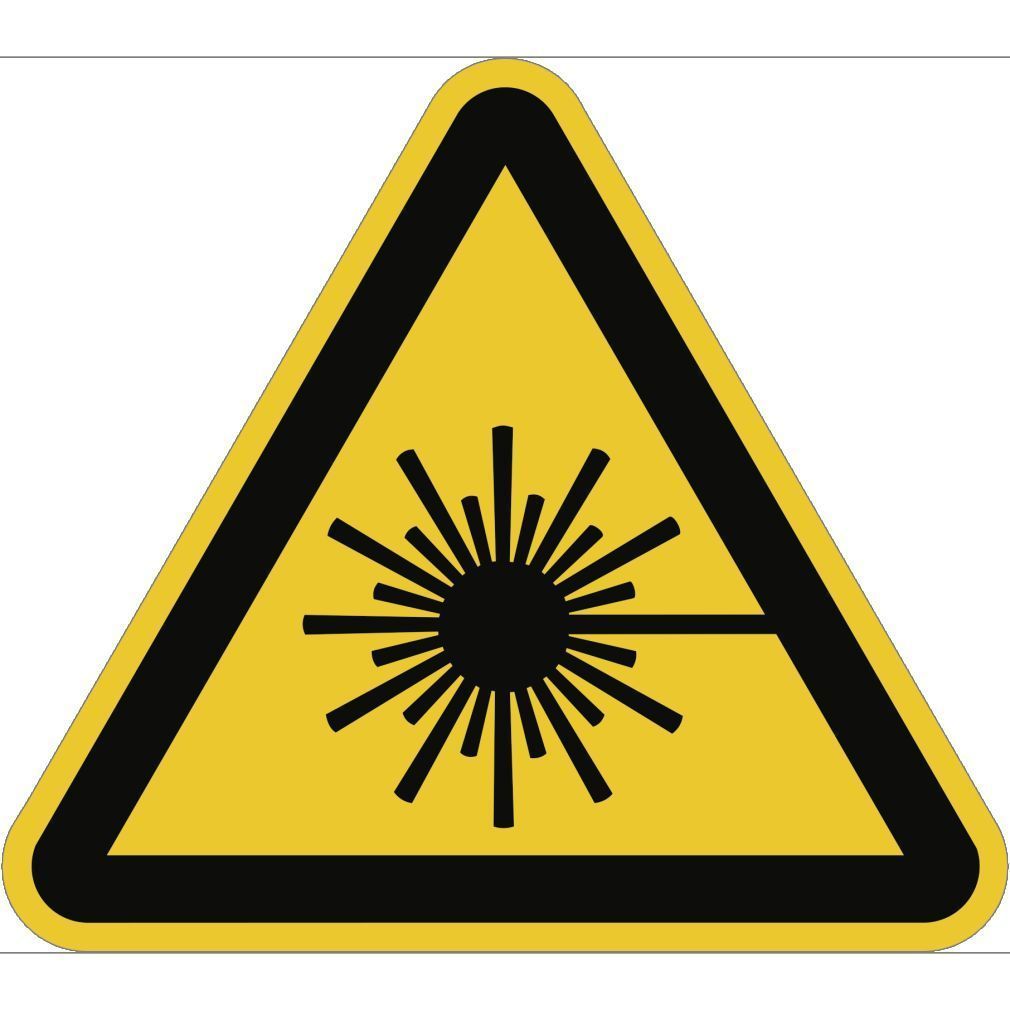 Warnaufkleber „Warnung Vor Laserstrahl“ – 23x16 Cm, Nach DIN EN ISO 7010, T-196, Aus PVC