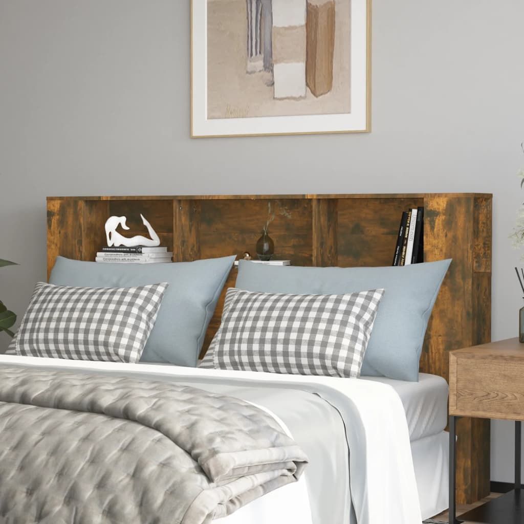 Vidaxl Kopfteil Mit Ablagen Räuchereiche 180X18,5X104,5 Cm