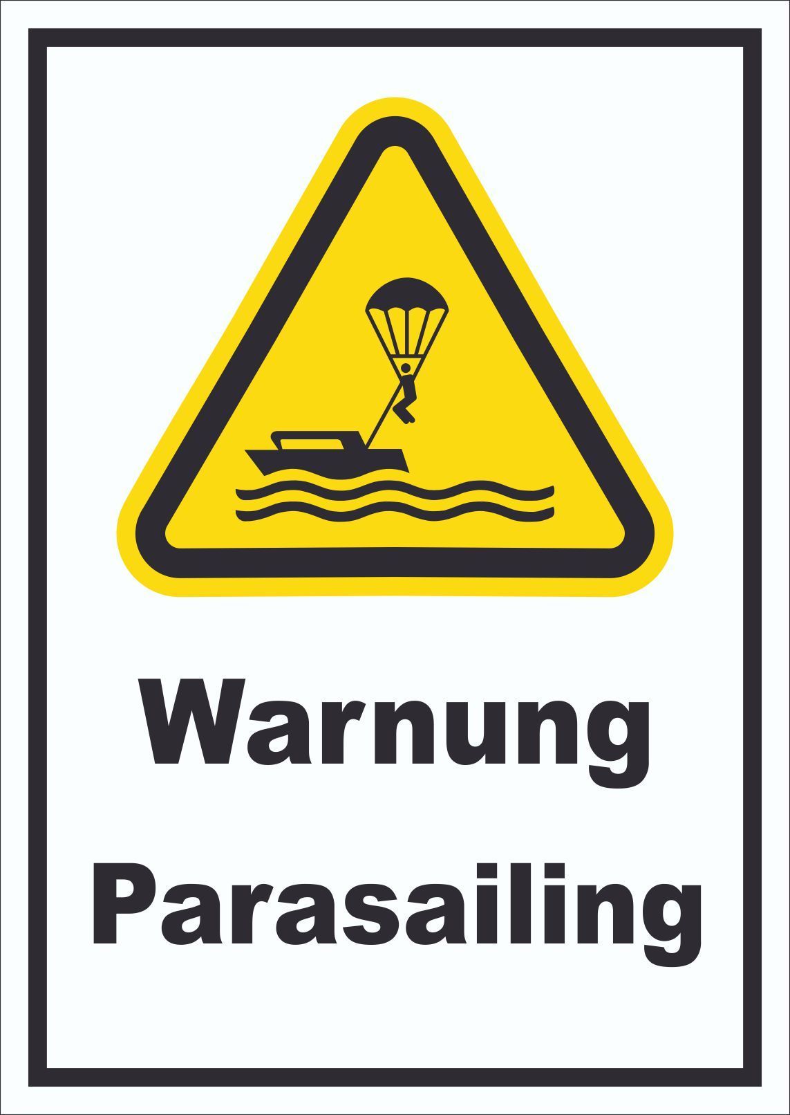 Hb-Druck Schild Warnung Parasailing