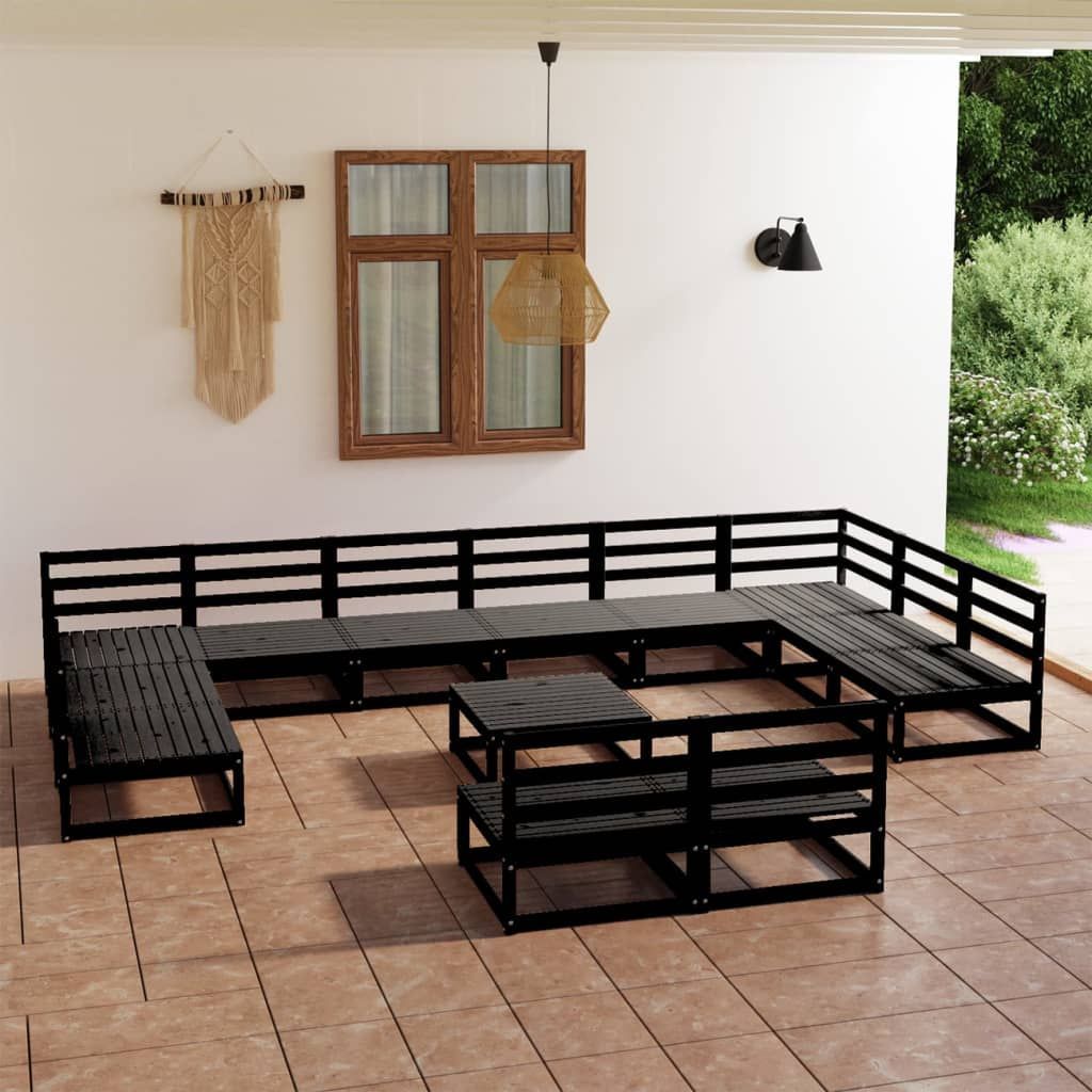 Vidaxl 13-Tlg. Garten-Lounge-Set Massivholz Kiefer