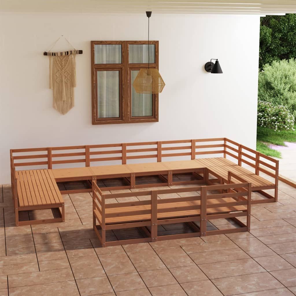 Vidaxl 13-Tlg. Garten-Lounge-Set Massivholz Kiefer