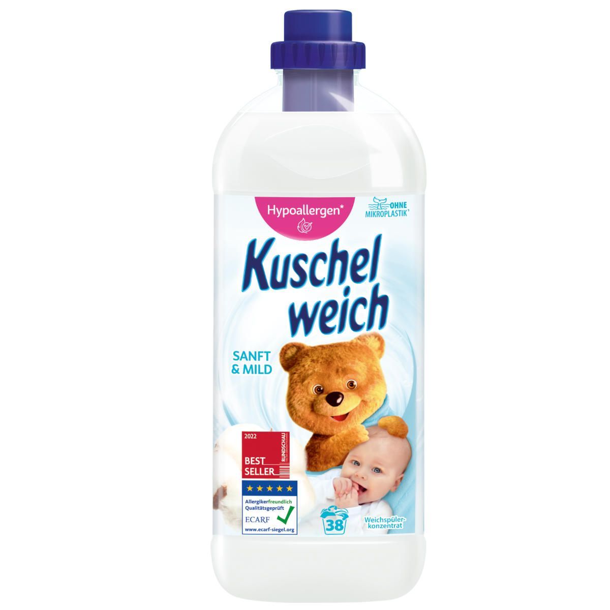 Kuschelweich Weichspüler Sanft und Mild für 38 Waschladungen 1000ml