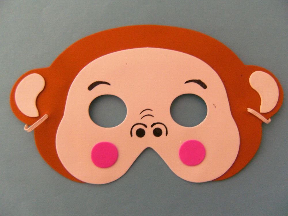  1 Maske f. Kindergeburtstag Karneval Fasching Tier Tiere Masken Illustration 