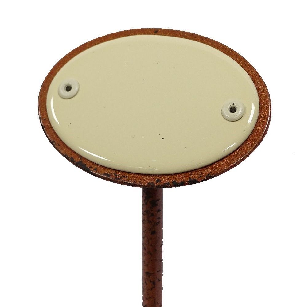 Linoows Kräuterschild Aus Emaille – Mit Erdspieß (25 Cm), Retro Look Für Garten & Balkon