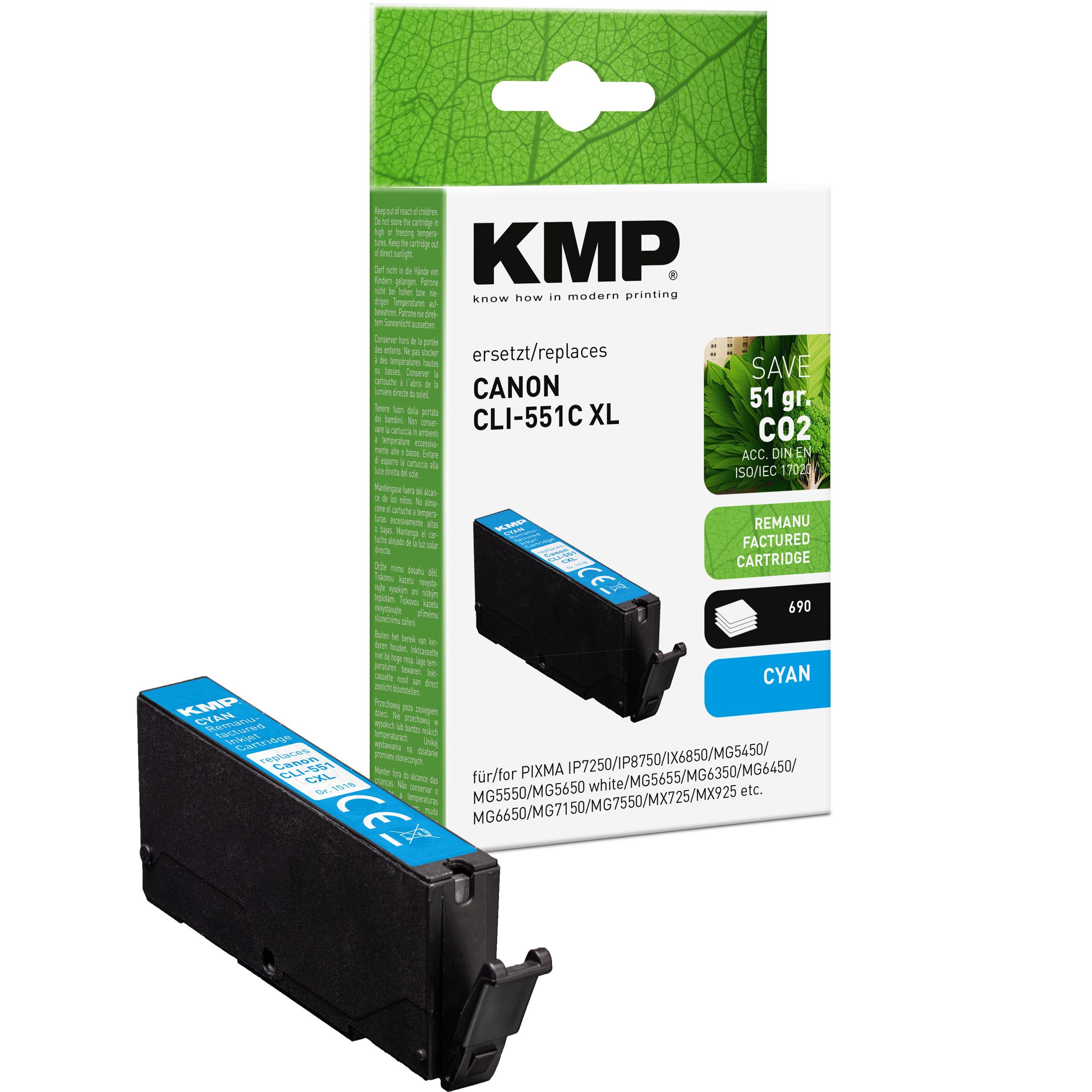 Kmp Canon Pixma Ip7250/ Ip8750/ Ix6850/ Mg5450/ Mg5550/ Mg5650 White