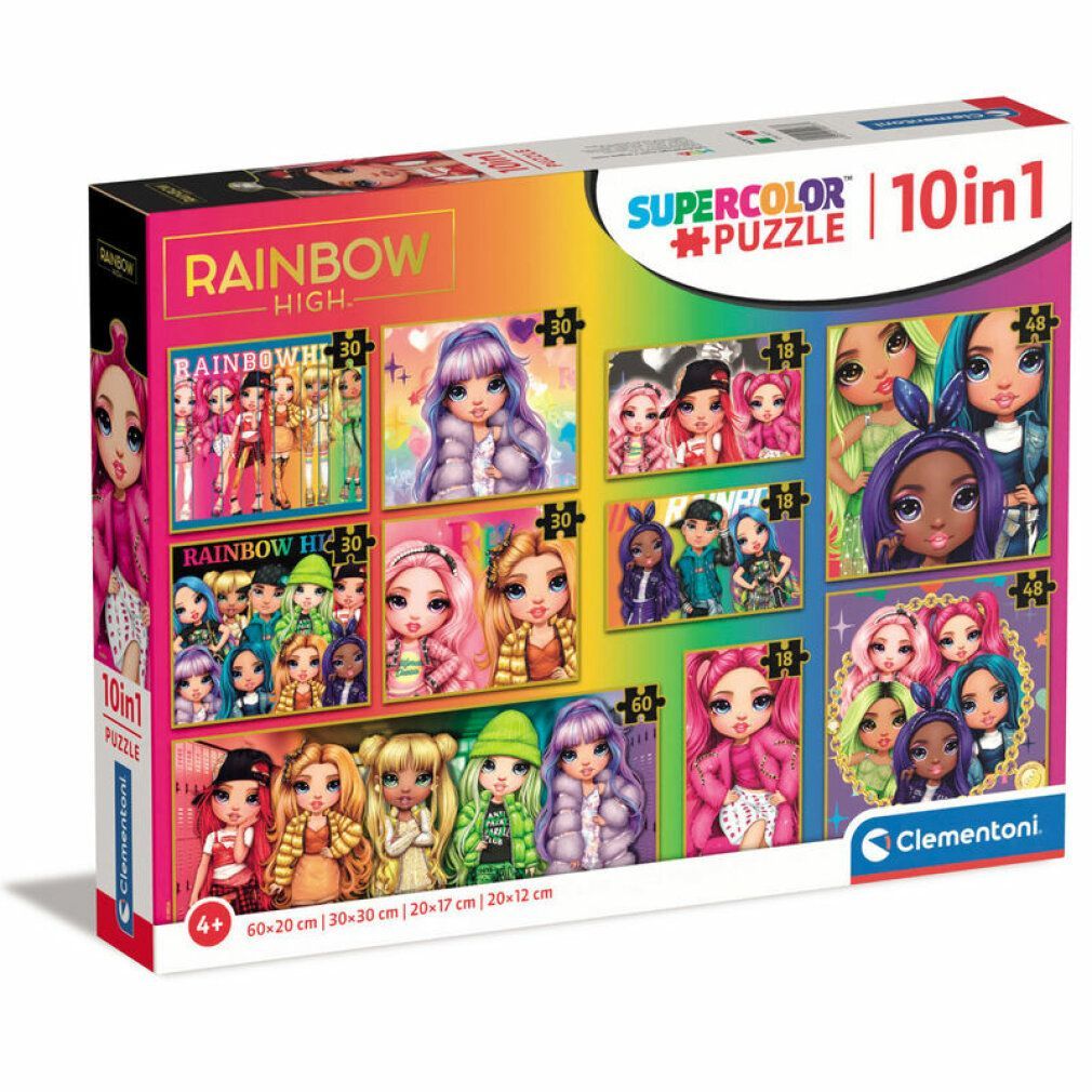 Clementoni® Unisex Kinder Regenbogen Hochpuzzle 18 + 30 + 48 + 60Stück