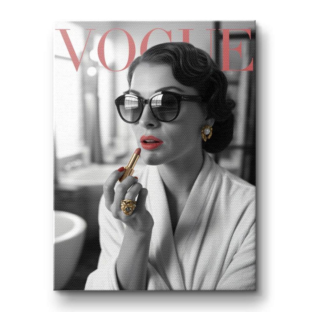 Coco Chanel Poster Leinwandbild VOGUE cover Badezimmer Deko schwarz weiß Mode Bild