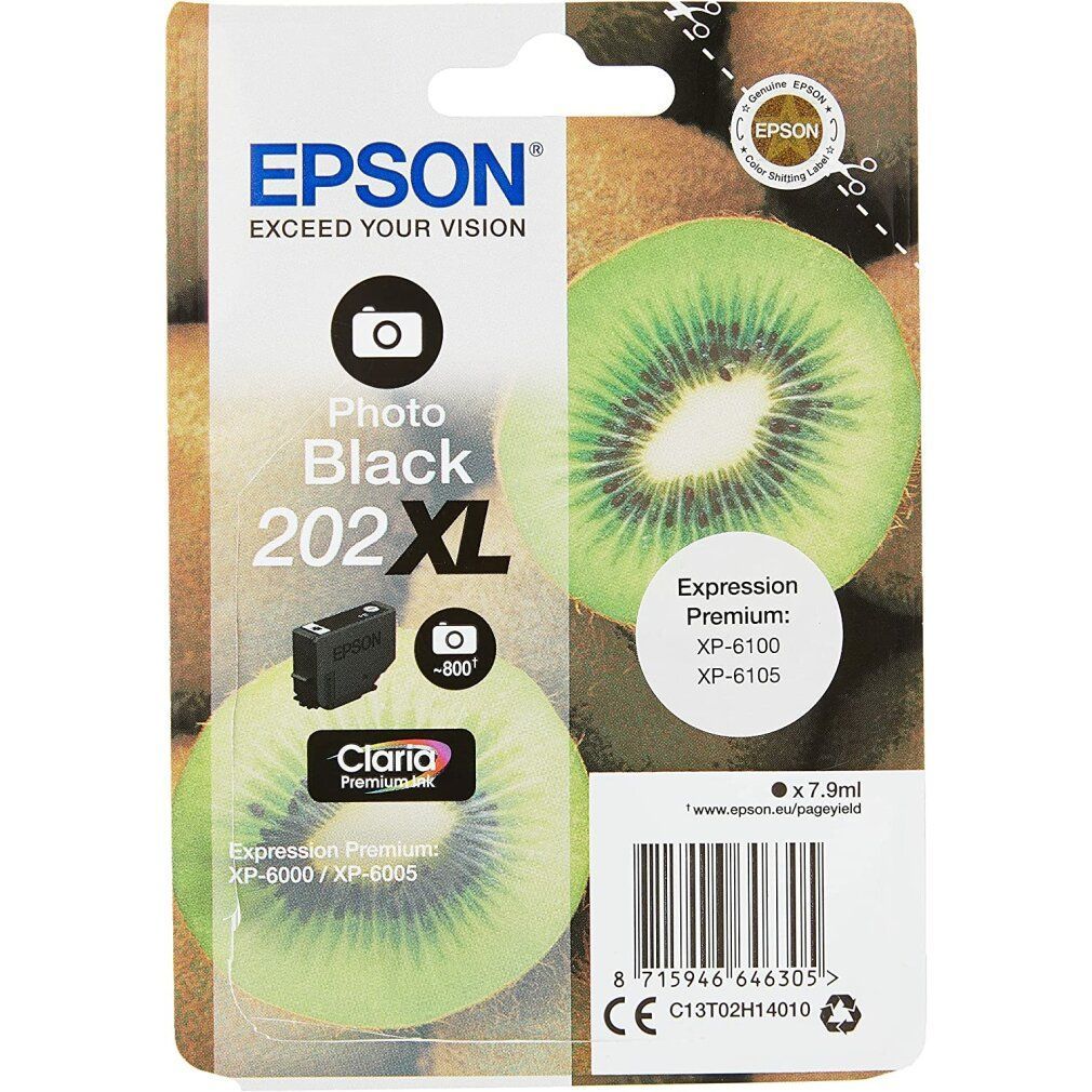 Epson Kiwi Singlepack Photo Black 202XL Claria Premium Ink