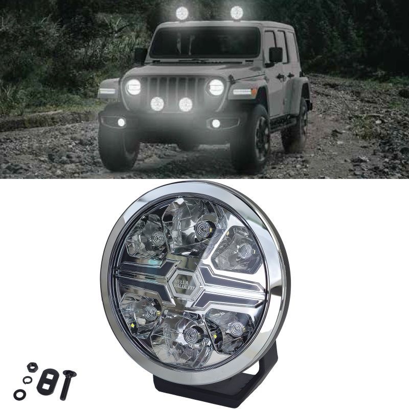 HELLA Valuefit Chrome Blade LED Zusatzfernscheinwerfer 7? Rund Eintragungsfrei