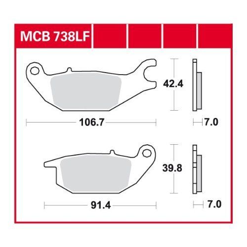 TRW Bremsbelag "MCB 738" Satz Typ Organisch