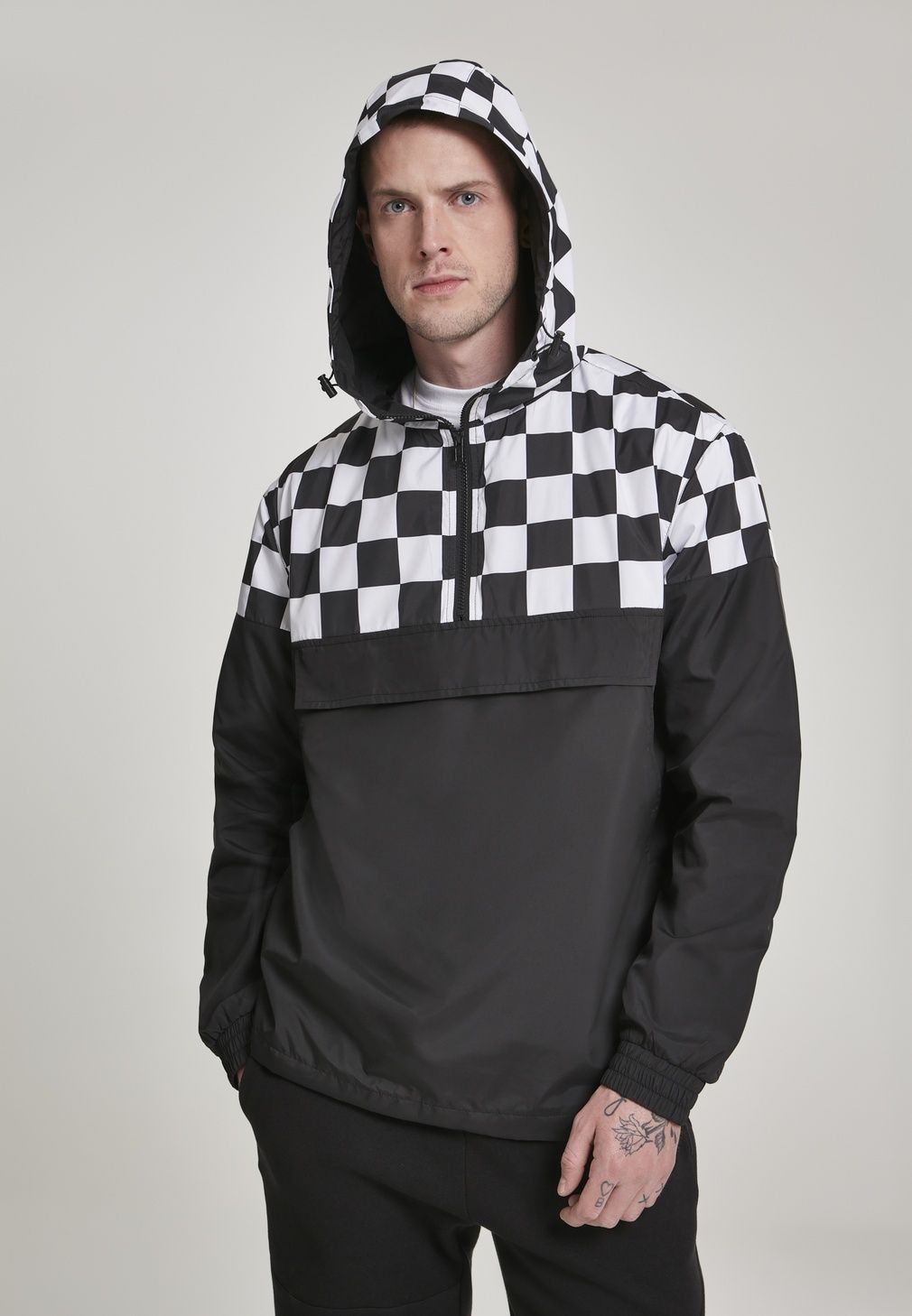 Urban Classics Jacke Check Pull Over Jacket Black/Chess