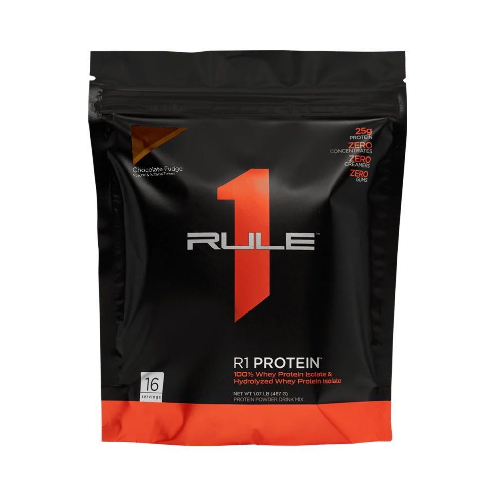 Rule1 R1 Protein Whey Isolate (1lbs) Chocolate Fudge