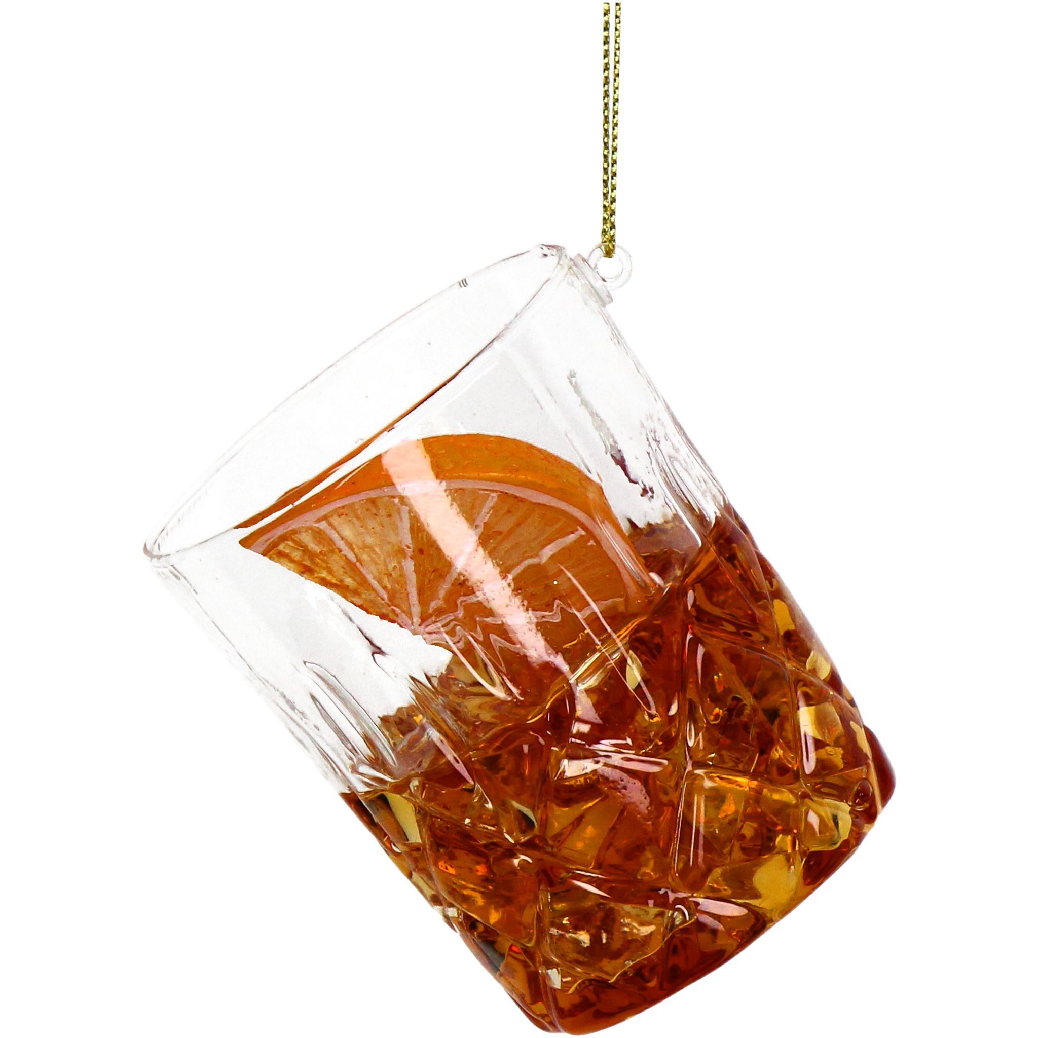 Hd Collection Braun Christbaumschmuck Glas 7,5Cm Whisky Cocktail Figur / Klar