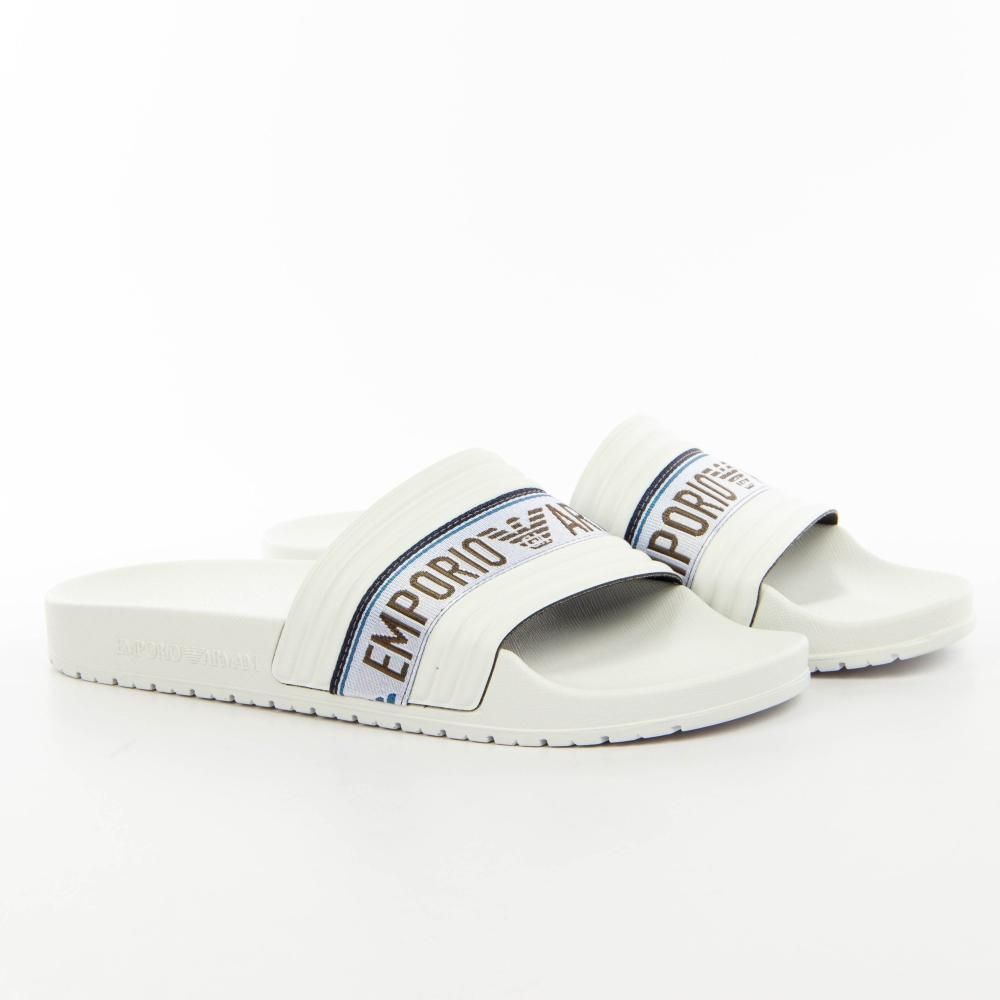 Armani Herren Weiss Claquette Polyurethan Weiß