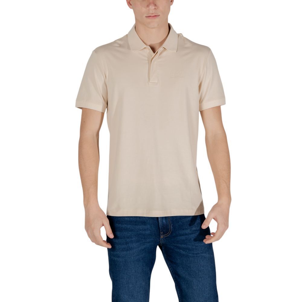 Ea7 Emporio Armani Beige Cotton Polo Shirt