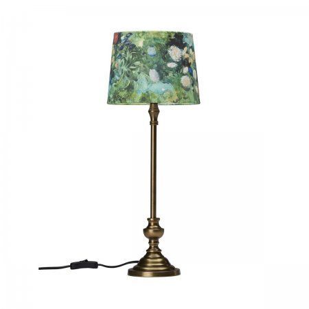 Pr Home 27239-20-1161 Tischleuchte Andrea Messing Antik Schirm Bunt