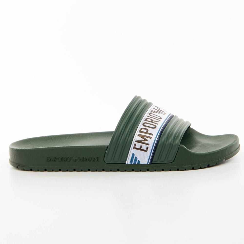 Armani Herren Claquette Polyurethan Kaki