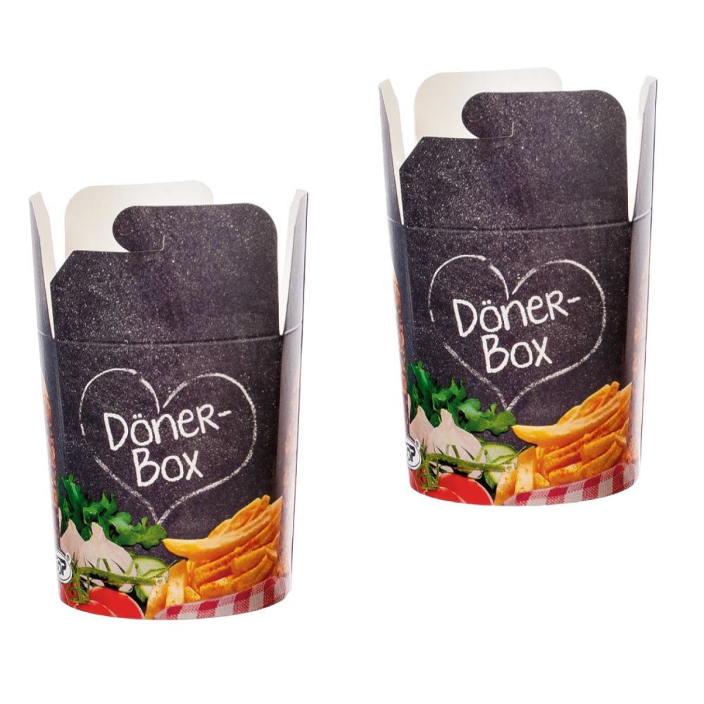Food Container Dönerbox mit Faltverschluss 480ml 500 Stk, to go, take ...