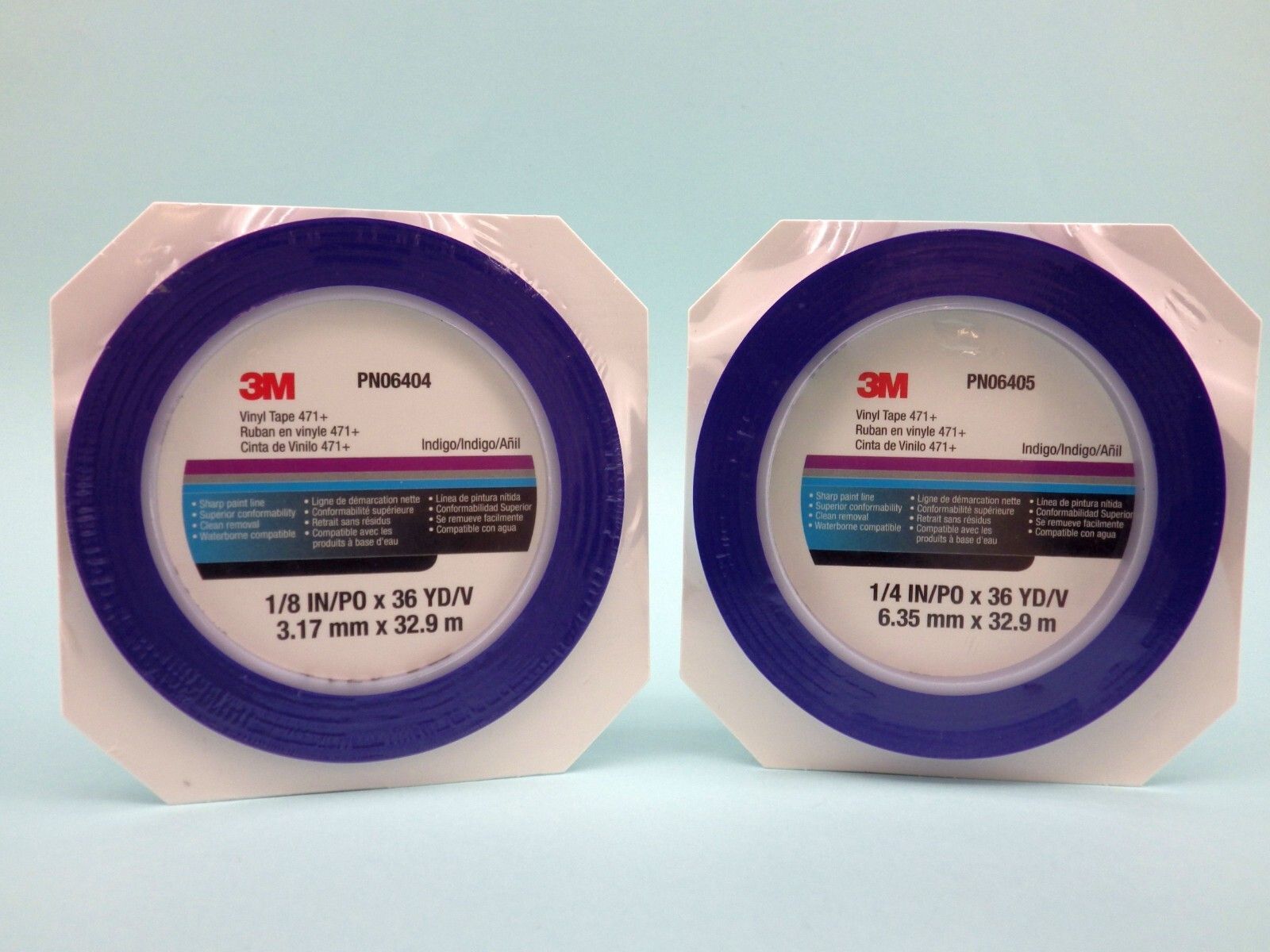 3M Fine Line Vinyl Tape 471 – Blue – 2 Rolls, 6mm X 32.9m – For Edge Painting – 36405