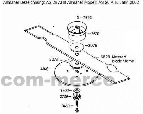 AS Mäher Messer 28/3, 28/4, 27/3, 26 AH 9/3 63cm Rasenmähermesser