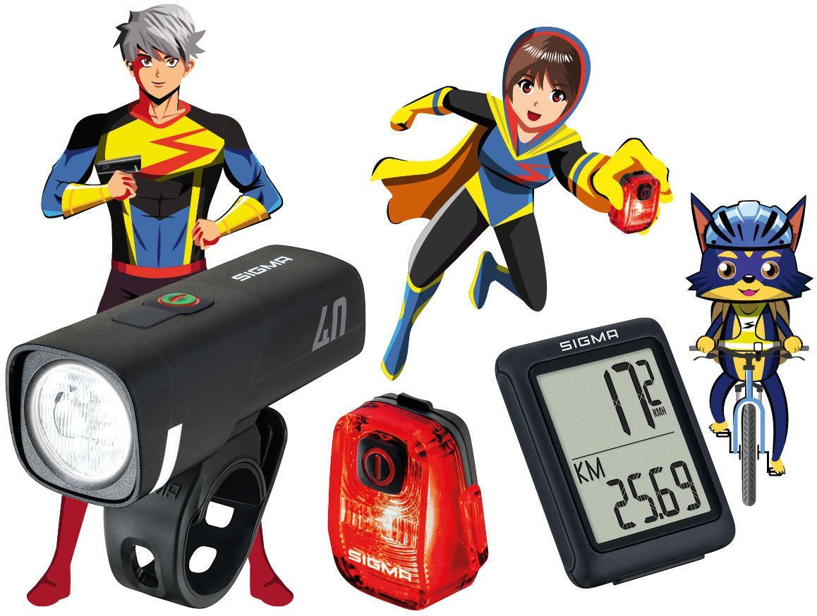 SIGMA SPORT Fahrradlicht Set Aura 80 & Blaze – StVZO Zugelassen, Mit Bremslichtfunktion & Kabellosem Fahrradcomputer BC 10.0 WL